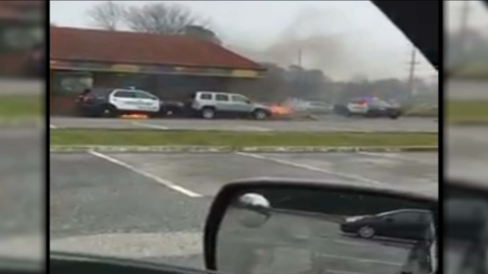 Stafford Township, New Jersey officer pushes driver to safety during fire at Taco Bell ABC7