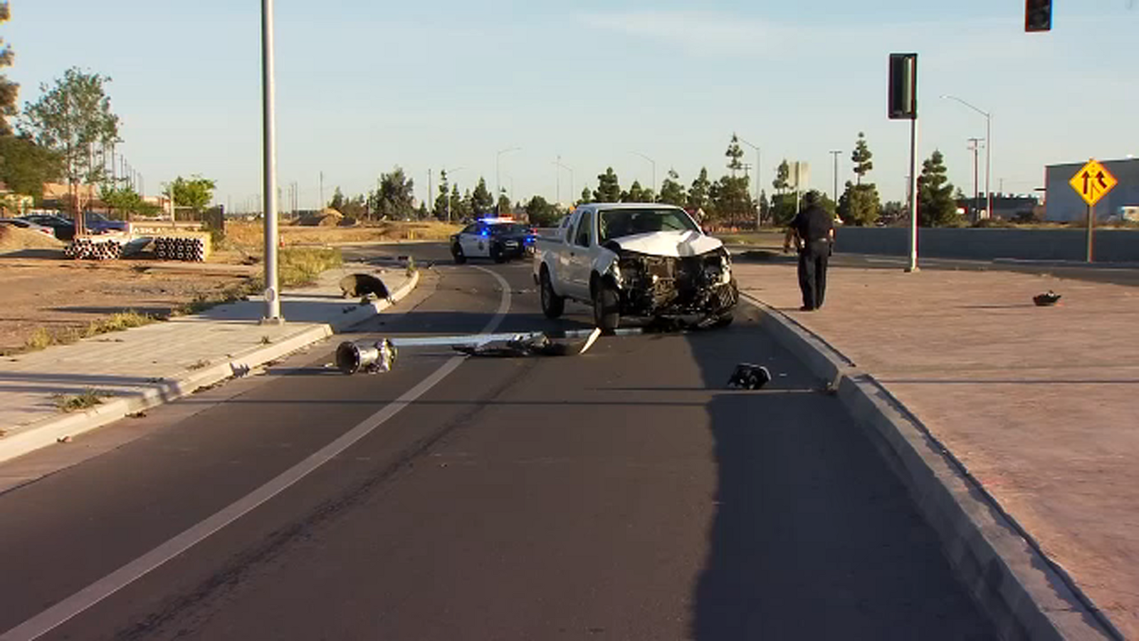 Driver crashes into pole while trying to pass another vehicle in ...