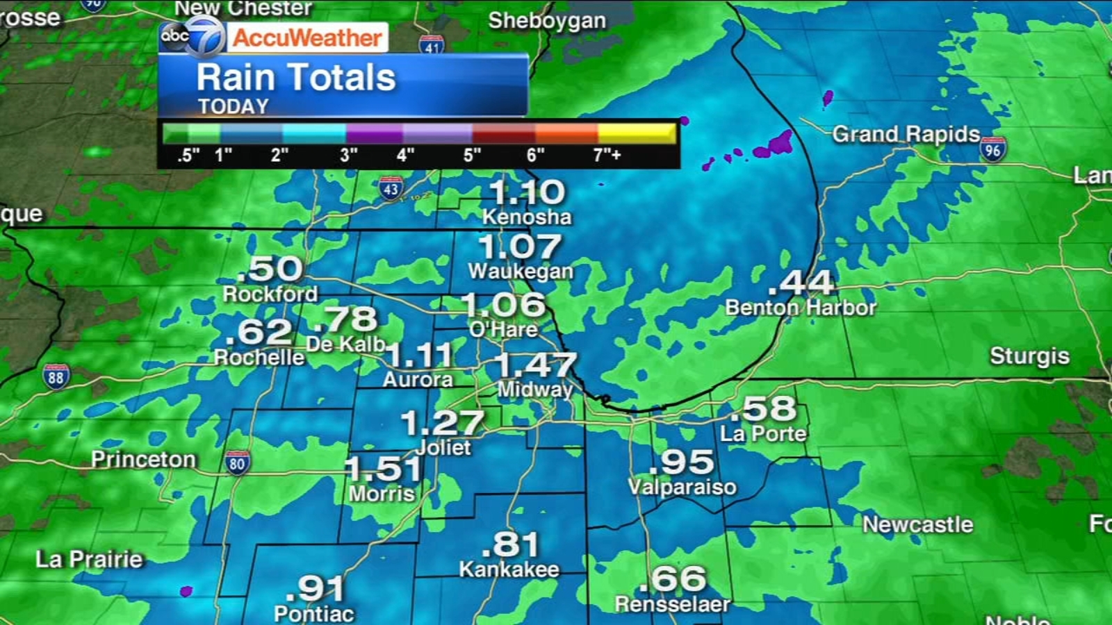 Chicago AccuWeather Rain continues, windy ABC7 Chicago
