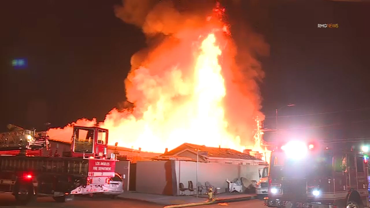 Crews knock down South LA pallet fire after evacuations ordered