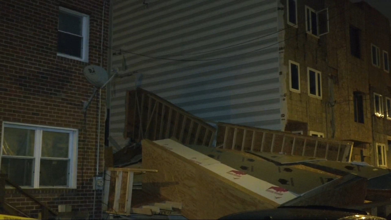 Philadelphia townhouse under construction collapses during storm in