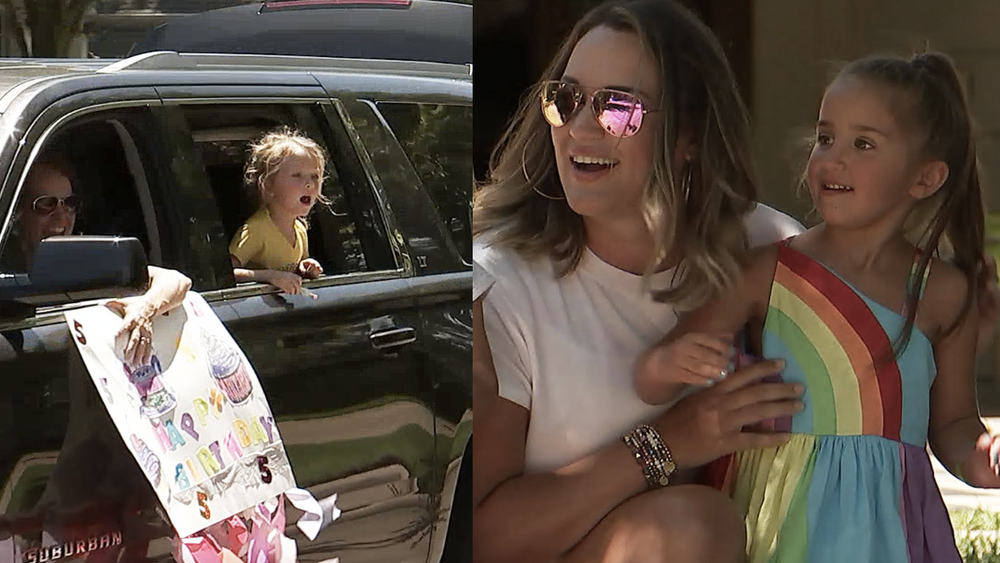 Girl who had 3 heart surgeries surprised with birthday parade