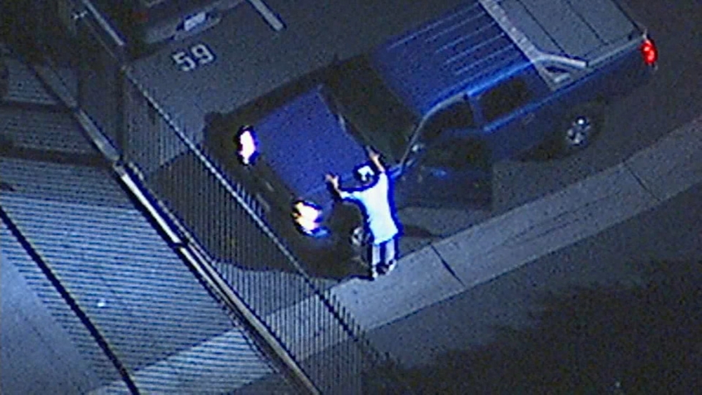 Assault suspect in custody after chase ends in Santa Ana