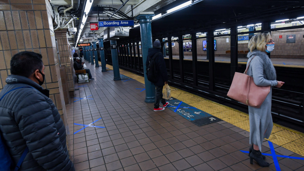 MTA adds social distancing markers, floats idea of reservations