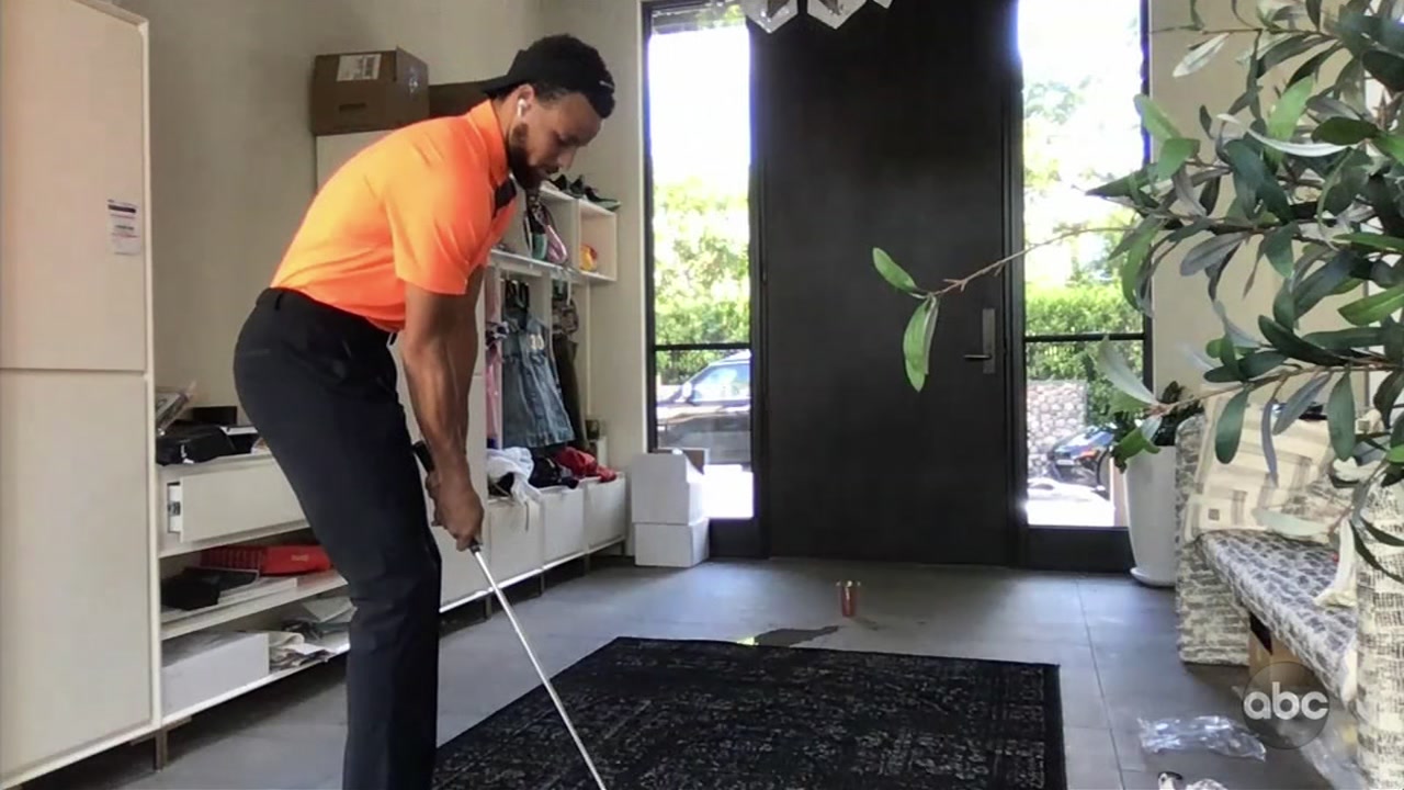 WATCH: Steph Curry recreates Instagram golf shot on 'Jimmy Kimmel Live'