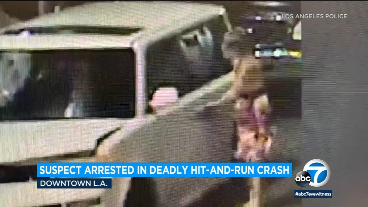 Woman arrested in fatal hit-and-run crash in downtown LA