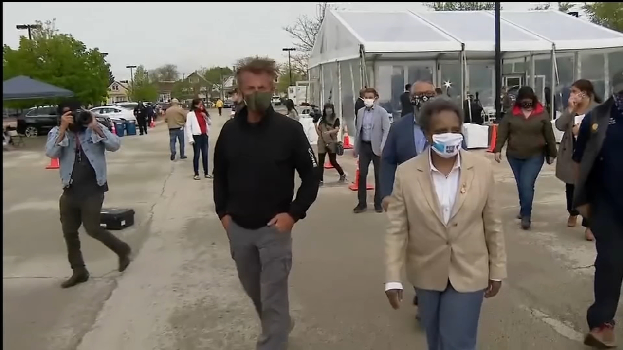 Actor Sean Penn, Mayor Lightfoot tour new Chicago COVID-19 testing site