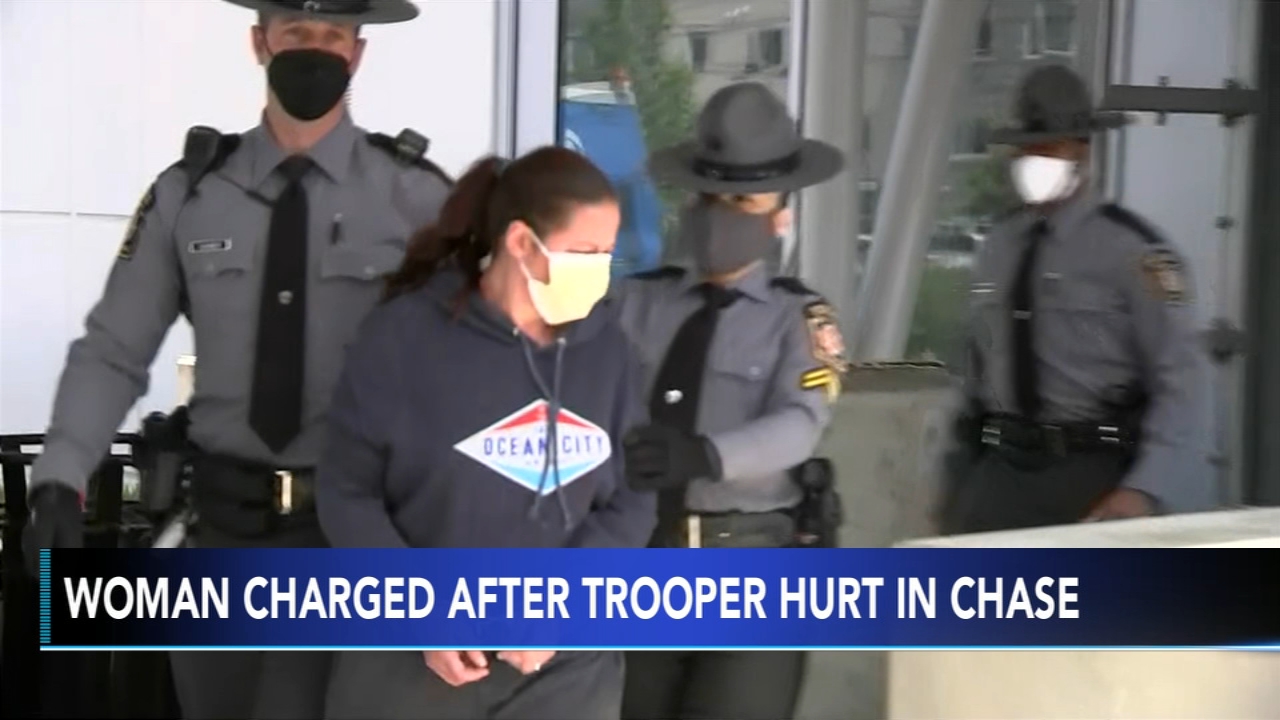 Woman charged in car chase that hurt Pa. State Police trooper in Philadelphia