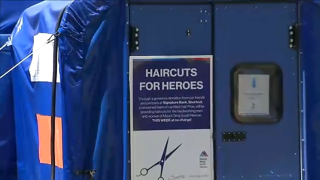 Signature Bank gives free haircuts for health care workers
