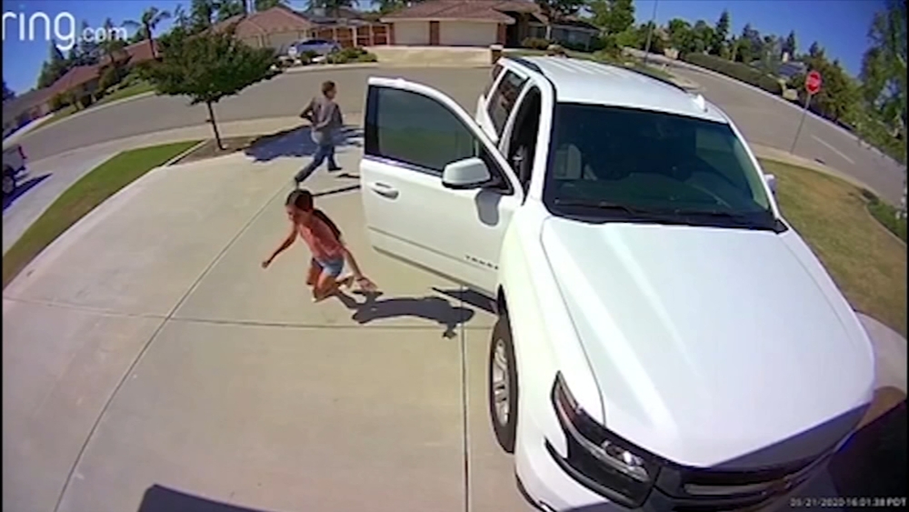 Caught on camera: 10-year-old California girl scares off intruder