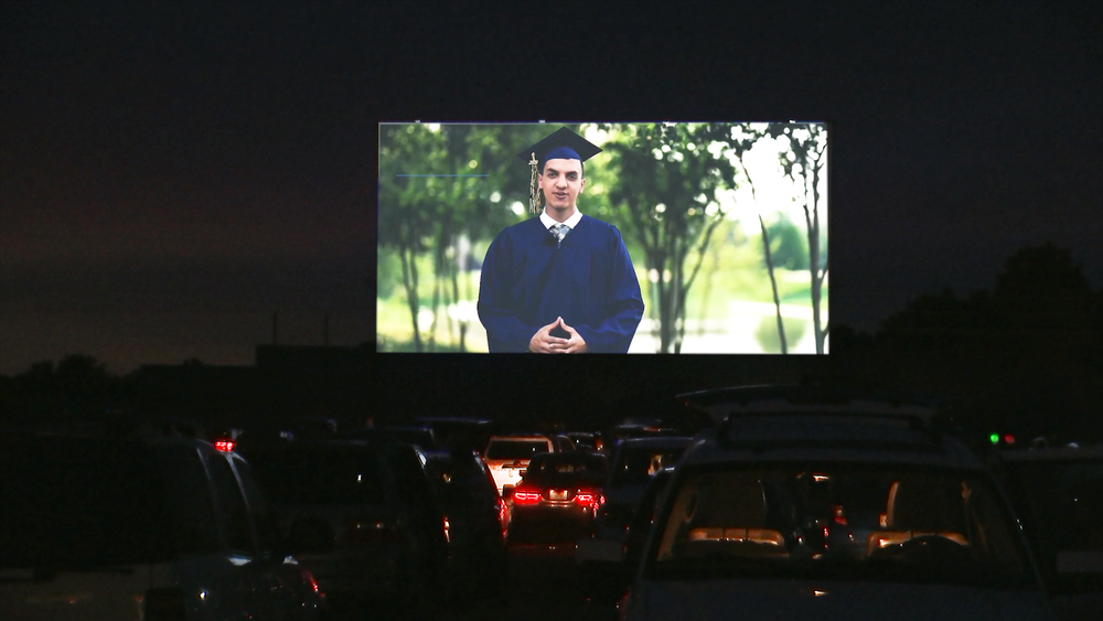 Drive-in, park, and get your diploma! 
