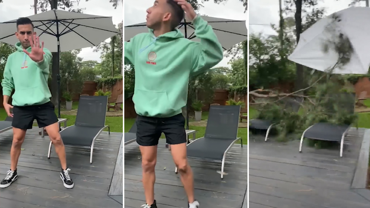 CLOSE CALL: Tiktok dancer gets out of way of falling tree