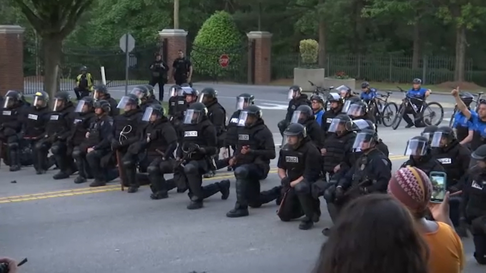Fayetteville George Floyd Protest Fayetteville Police Officers Kneel 