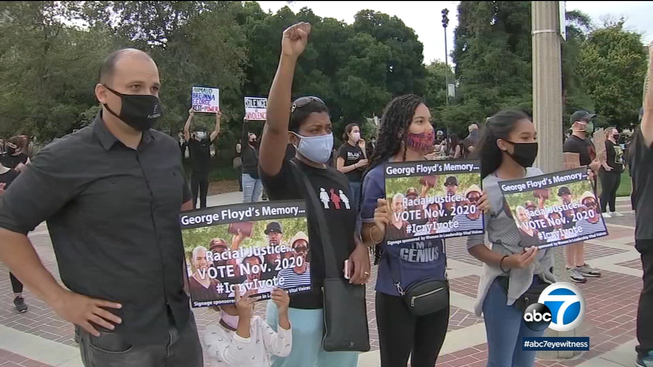 Protesters at Pasadena demonstration demand justice, equality