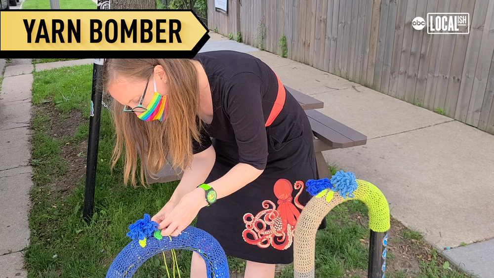Crochet art is brightening up this Chicago neighborhood