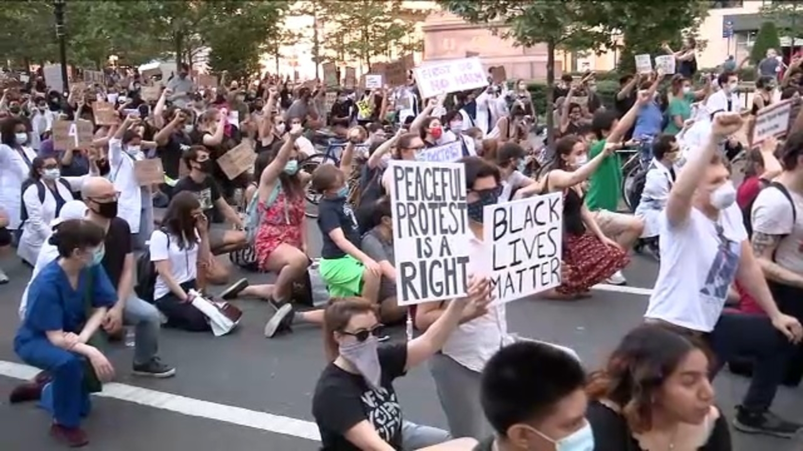 NYC healthcare workers join the fight to take a stand on racism - ABC7 ...