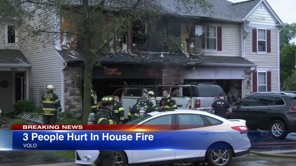 3 injured in Volo house fire