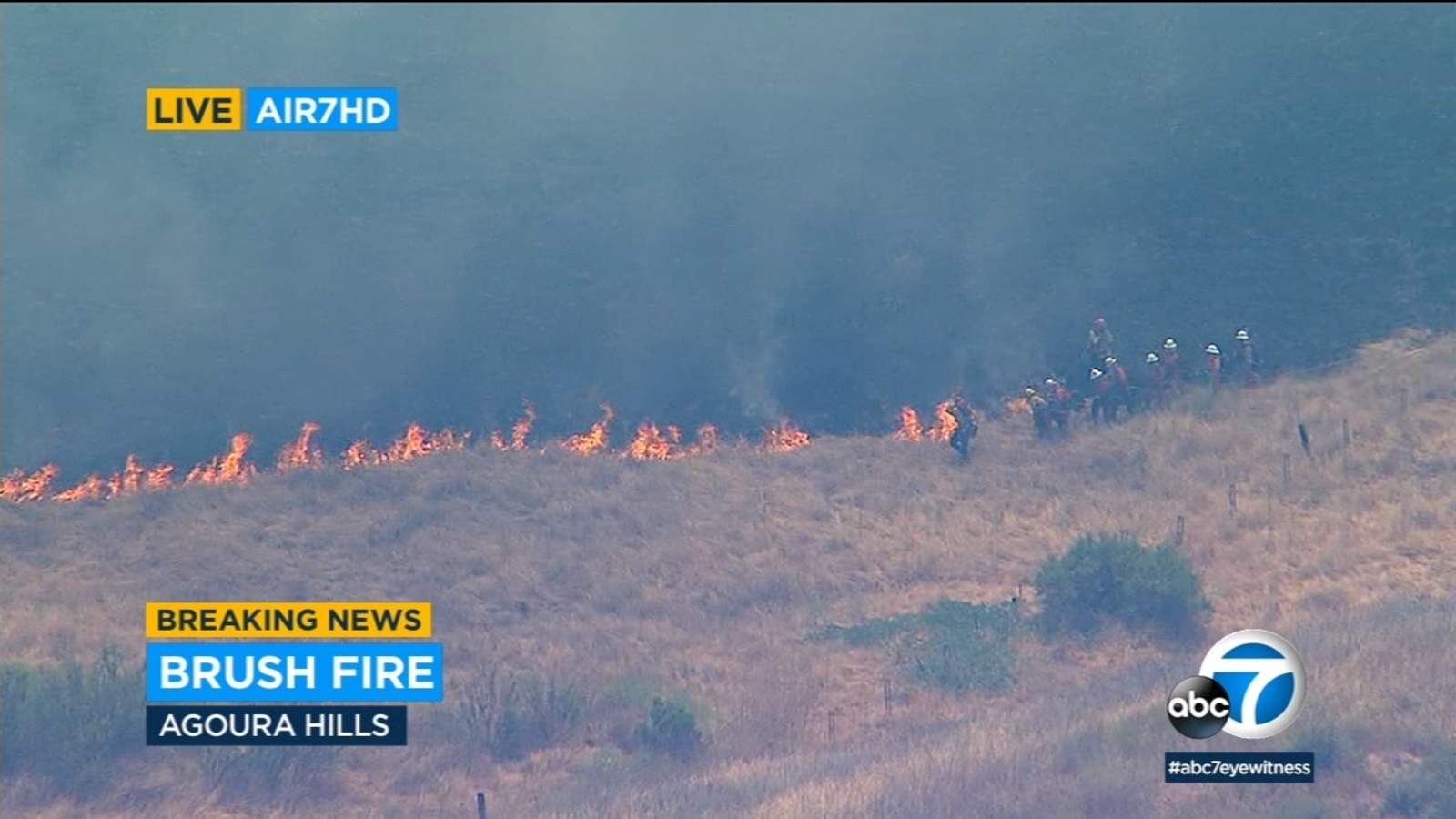 Brush fire near Agoura Hills prompts response from nearly 200