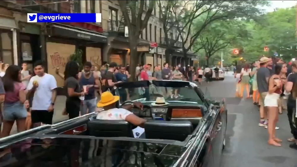 People packed together on St. Marks to drink despite COVID-19