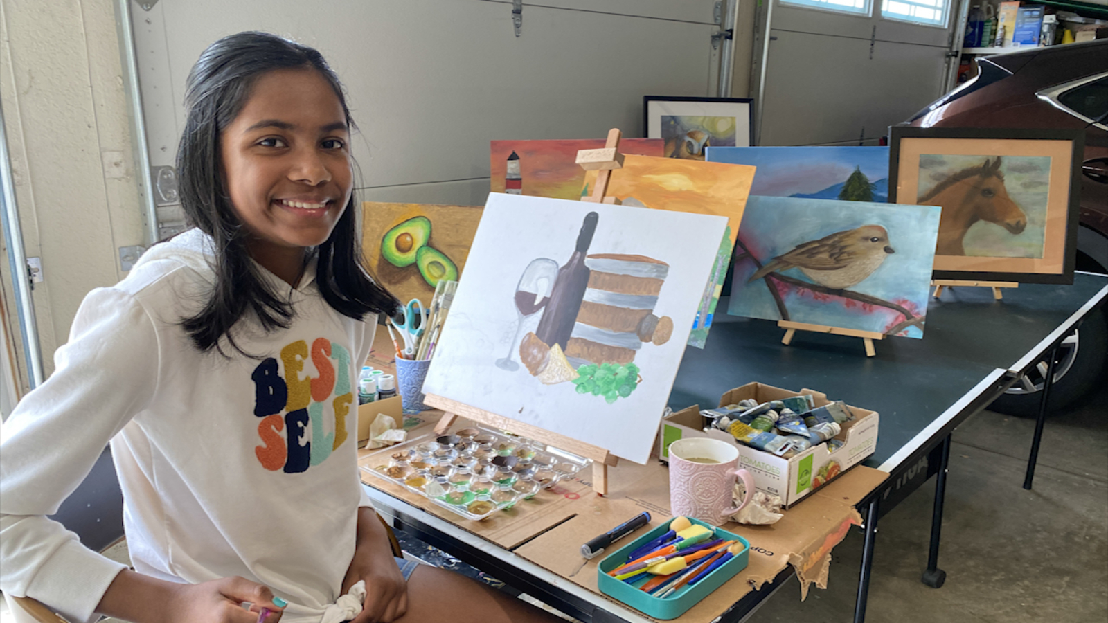 Young San Jose artist sells artwork to raise money for Martha's Kitchen