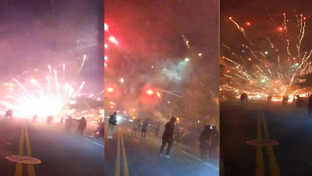 Wild video shows dozens setting off illegal fireworks in Crown Heights
