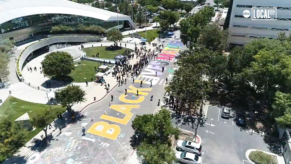 Hundreds paint "Black Lives Matter" on Central California street