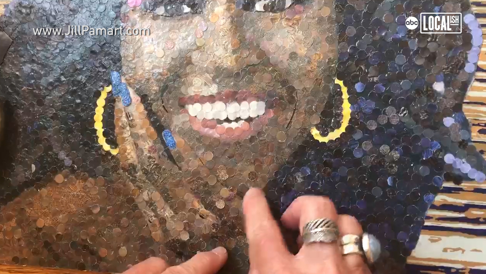 Making detailed art with hole punch scraps