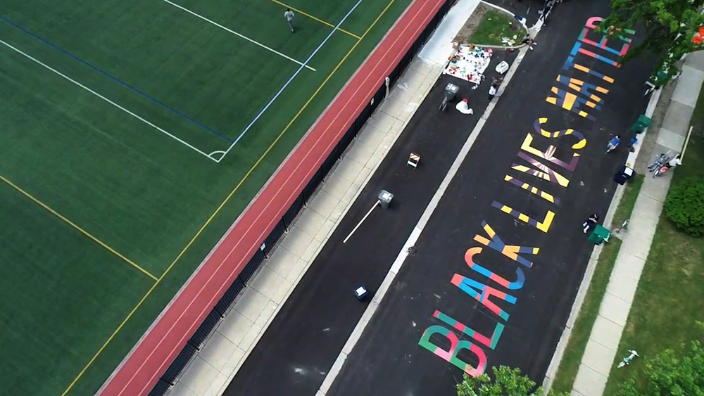 Colorful Black Lives Matter street mural unveiled in Oak Park
