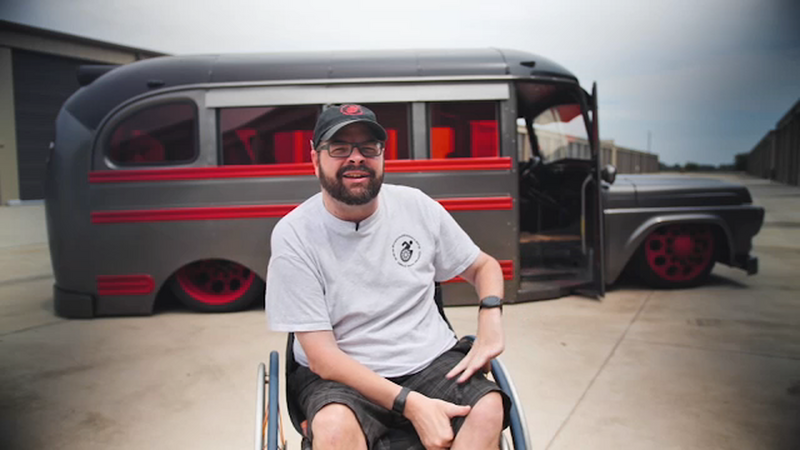 Beyond Da Bus Meet The Man Behind This Hot Rod Short Bus And His Mission For People With Disabilities Abc11 Raleigh Durham