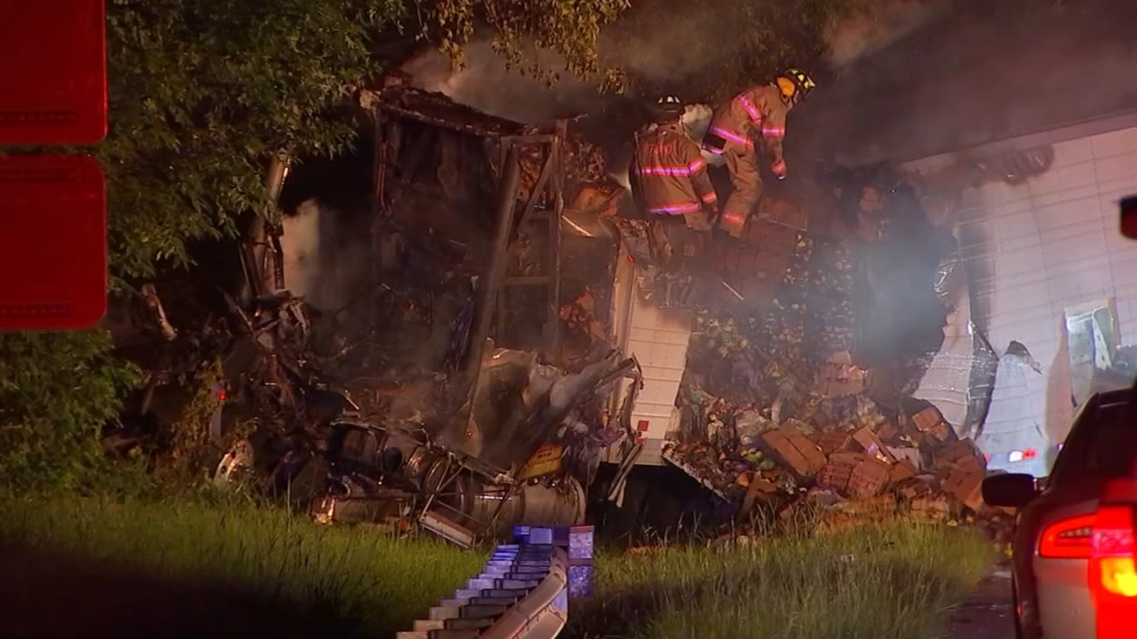 Southbound I-85 reopens after tractor-trailers crash in Hillsborough ...