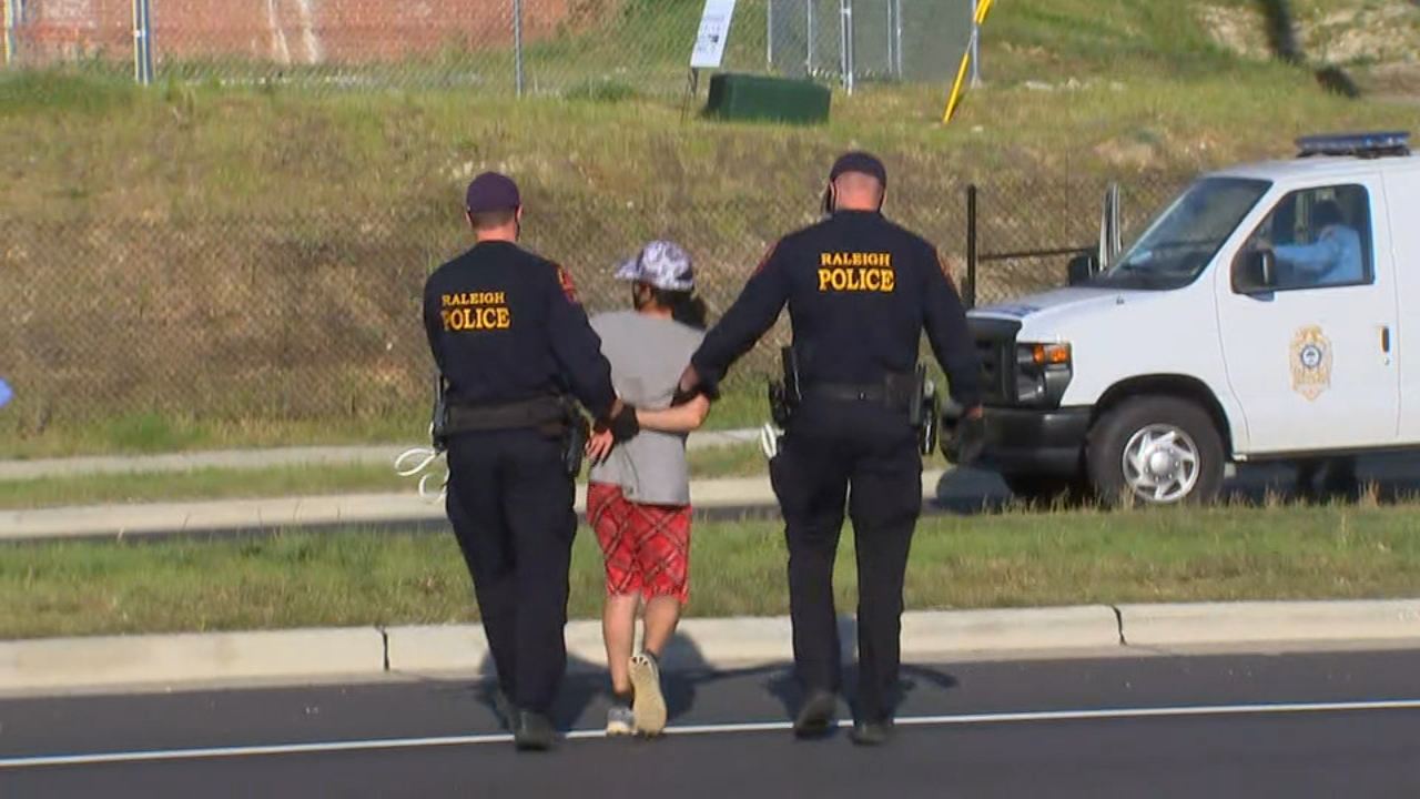 20 demonstrators arrested while blocking traffic along Capital Blvd in protest of controversial bill
