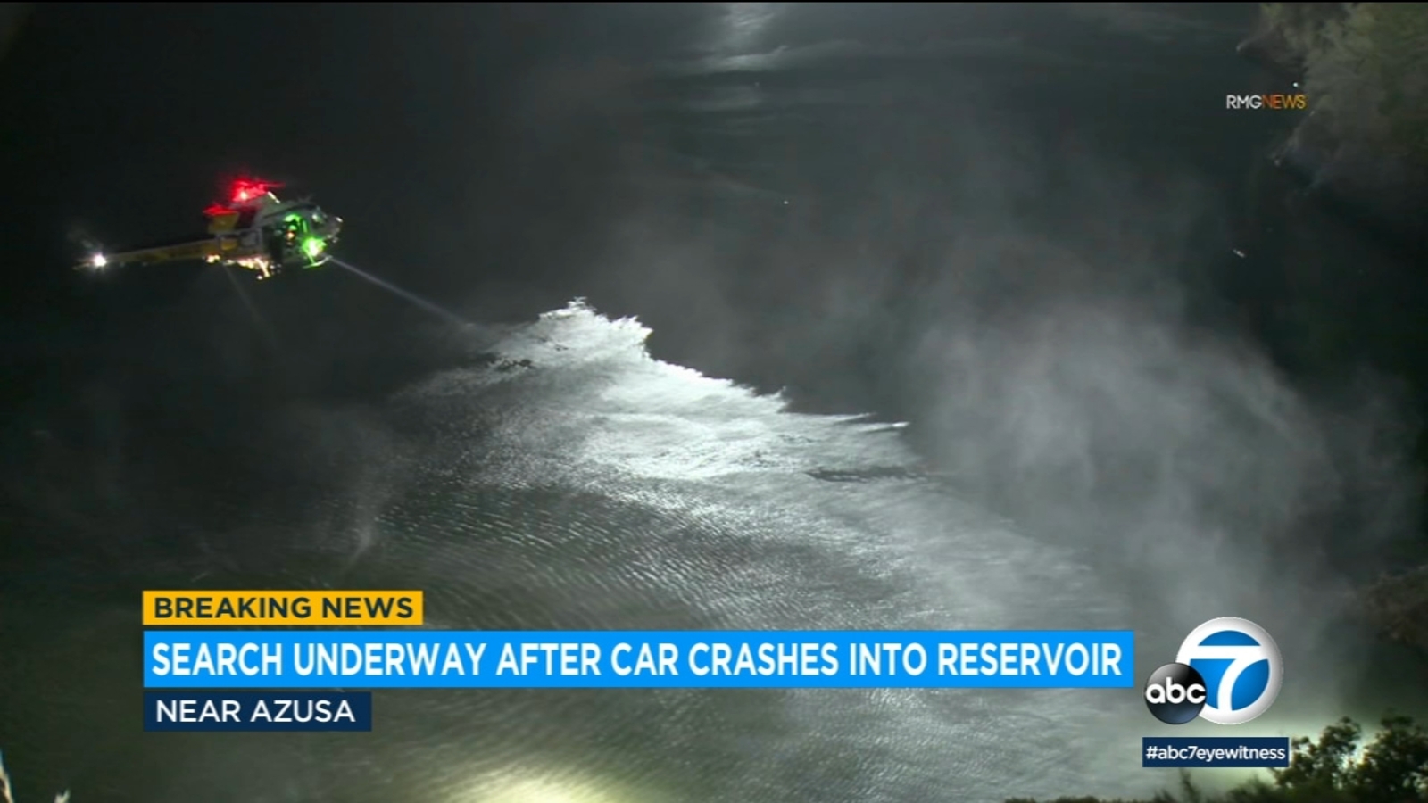 At least 1 injured after vehicle plummets into reservoir near Azusa