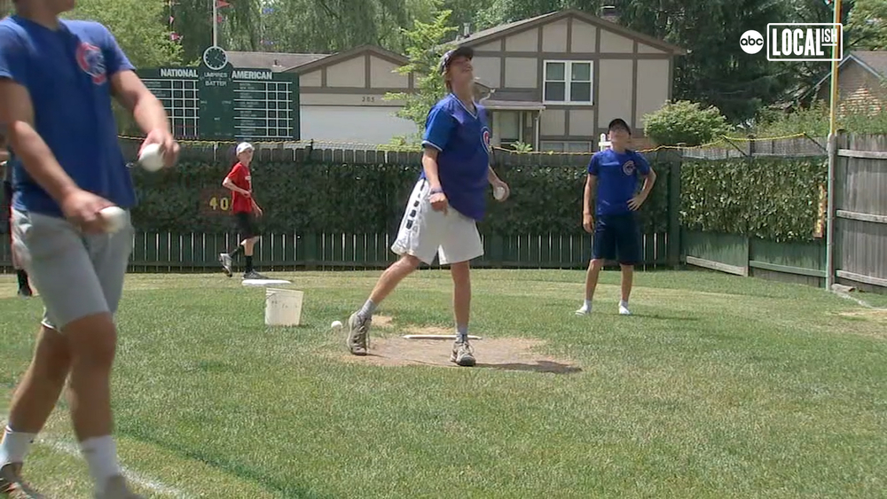 Teen builds mini Wrigley Field in his backyard
