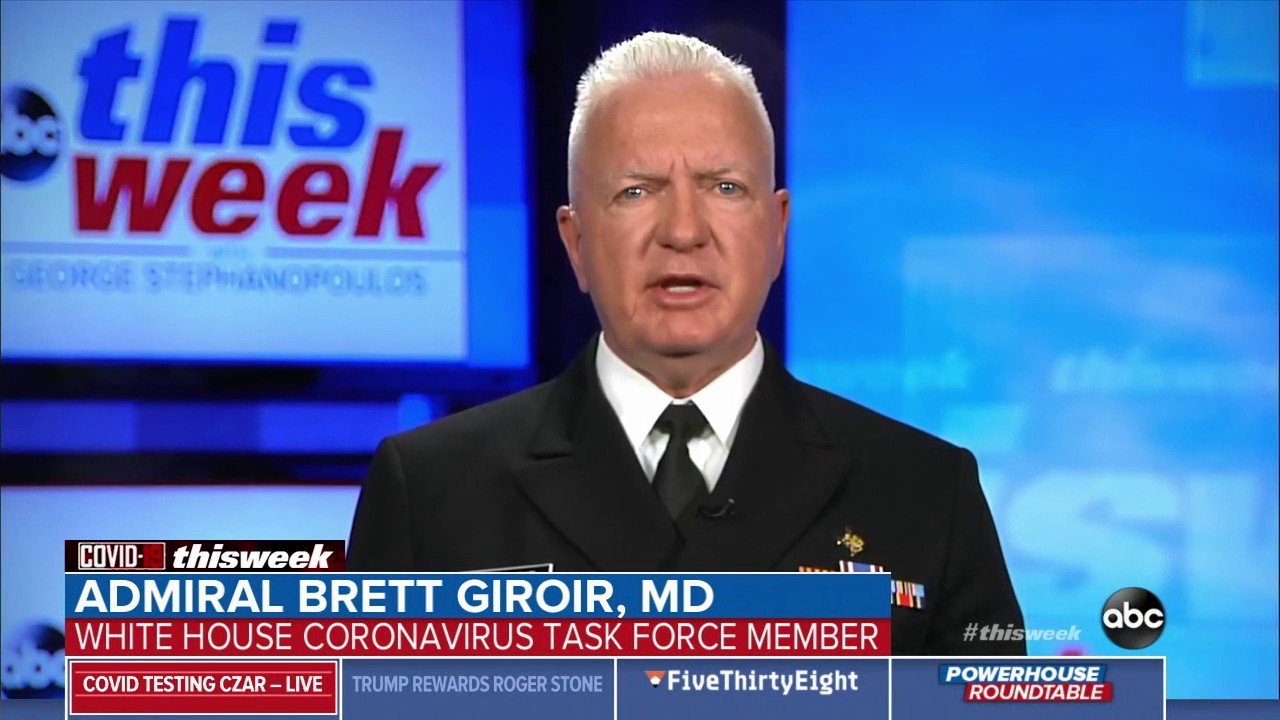 Adm: Brett Giroir: 'We will not get control' of COVID-19 if people refuse to wear masks