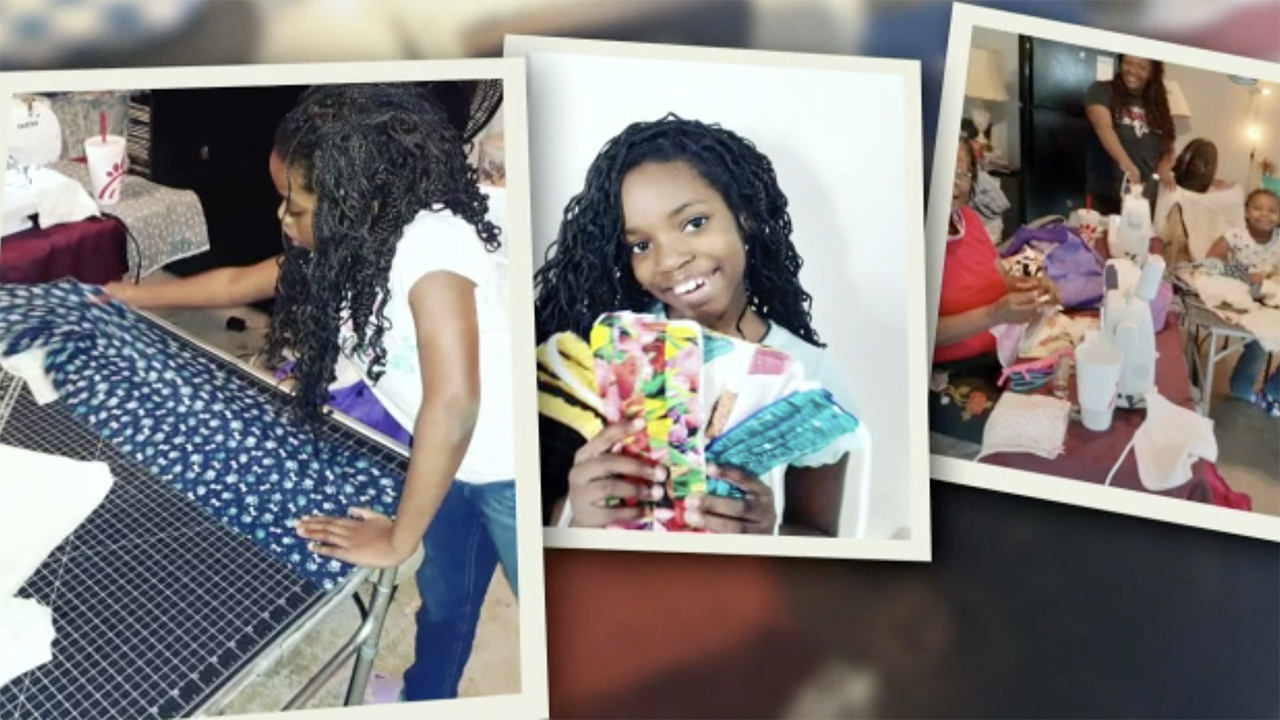 11-year-old girl sews masks for homeless, hospital workers