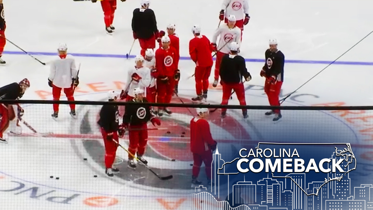 Canes practice as a team for the first time since March shutdown
