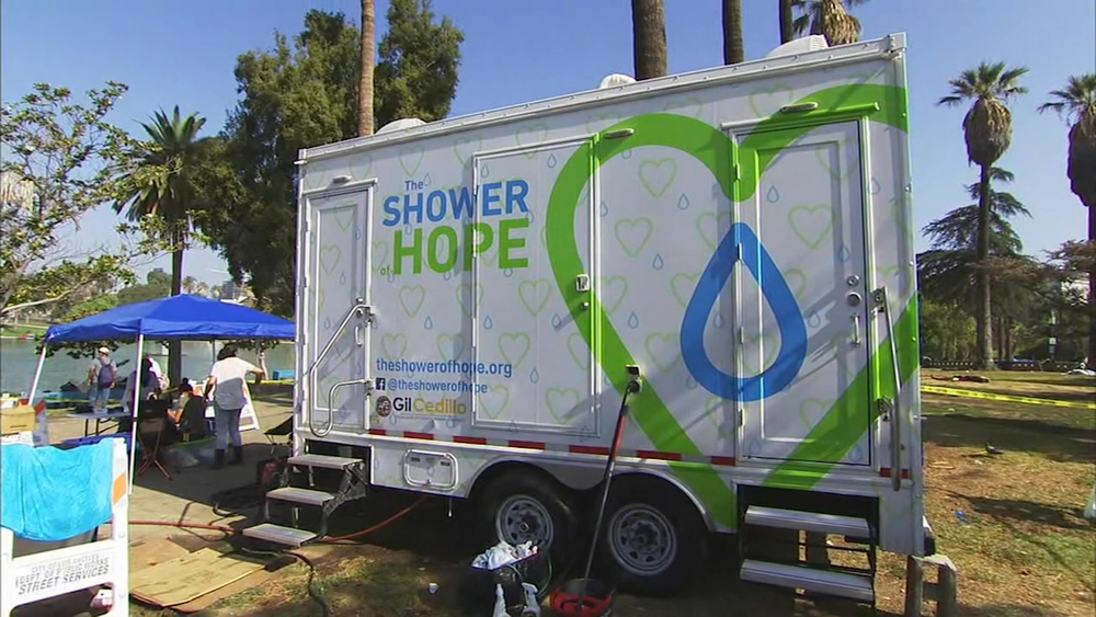Mobile showers help keep homeless population safe