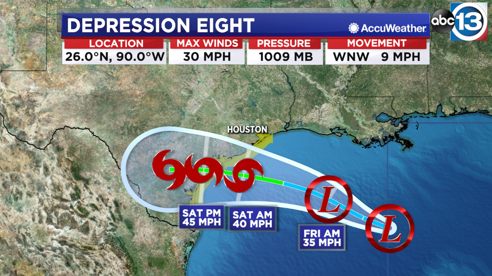 HOUSTON WEATHER Tropical Depression 8 formed, likely to strengthen