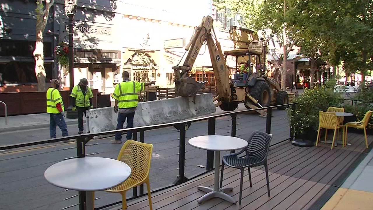 Covid-19 Impact San Joses San Pedro Square Debuts Al Fresco Dining Closes Street To Traffic - Abc7 San Francisco