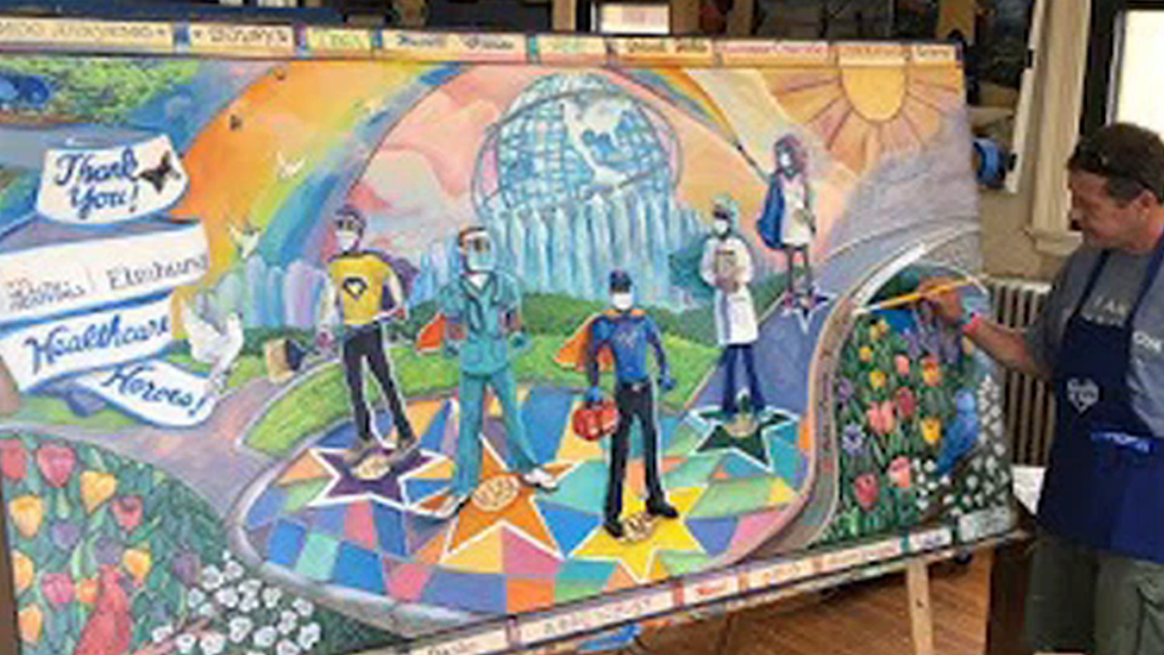 COVID News: Artists brighten walls, spirits of NYC hospitals