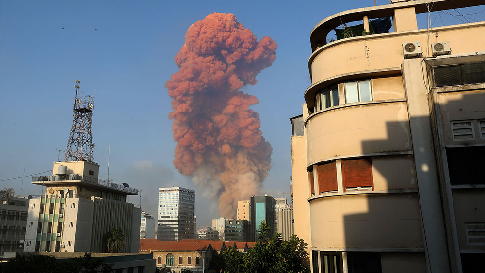Aftermath of explosion in Beirut, Lebanon