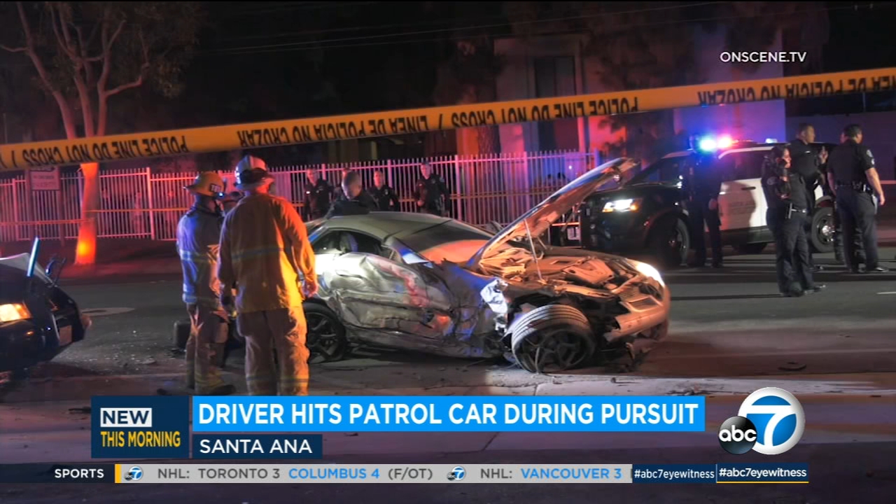 VIDEO: Police chase ends in crash in Santa Ana - ABC7 Los Angeles