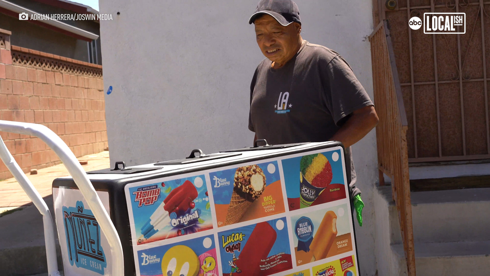 Street vendor surprised with new ice cream cart