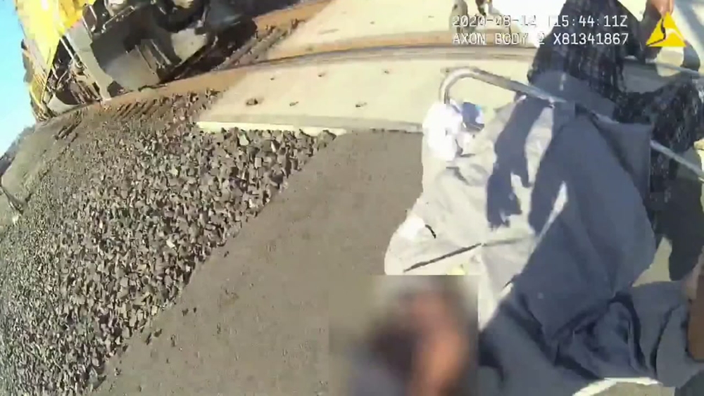 Video: CA officer saves man from being struck by train