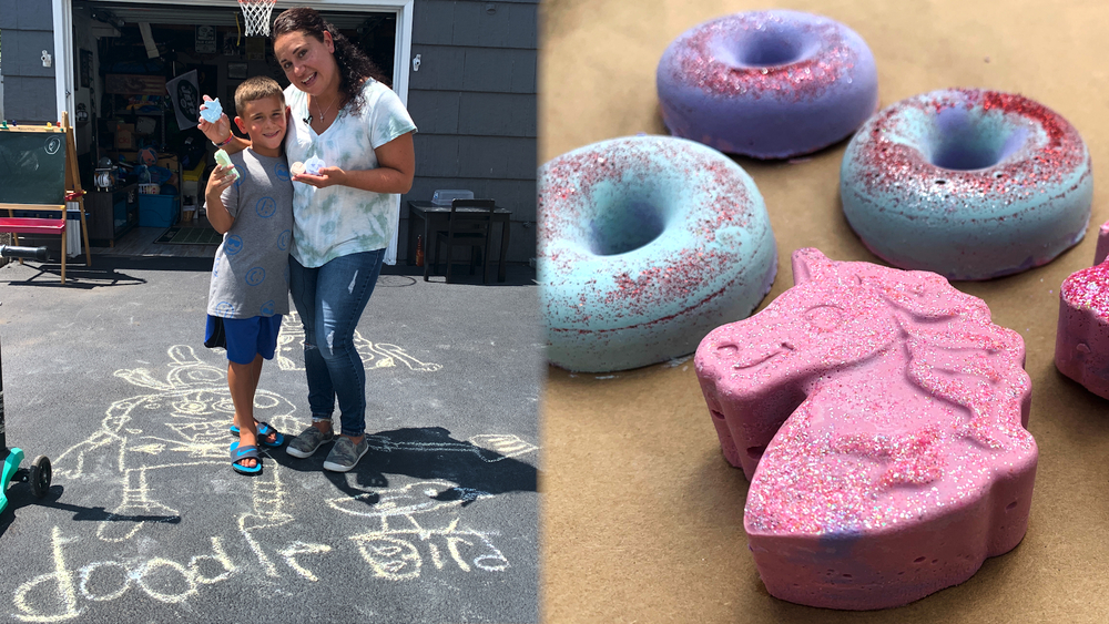 Doodlebird offers customizable crayons and sidewalk chalk