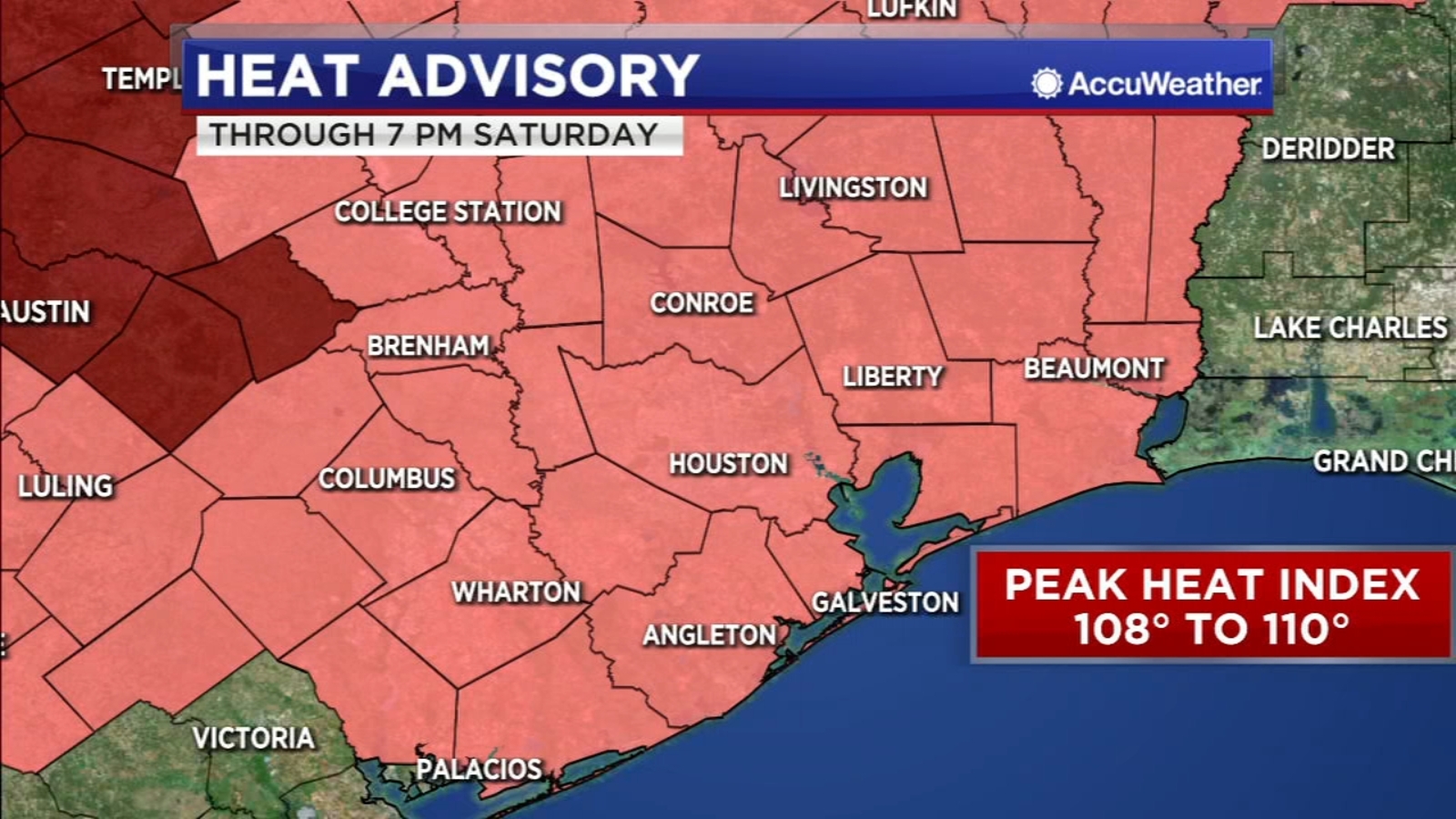 Houston Weather Heat Advisory in effect through 7 p.m. Saturday