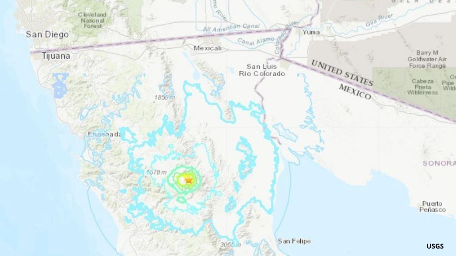 Was the earthquake today felt in san diego
