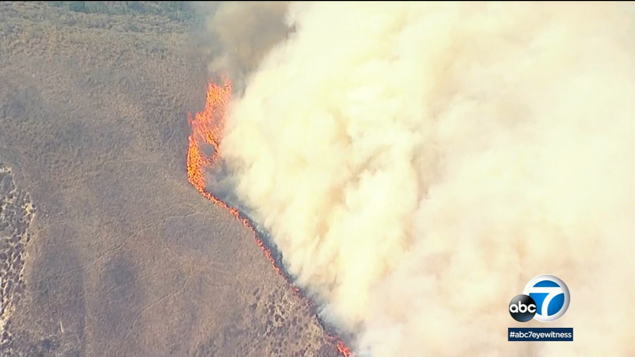 Firefighters battling brush fire near Lake Piru