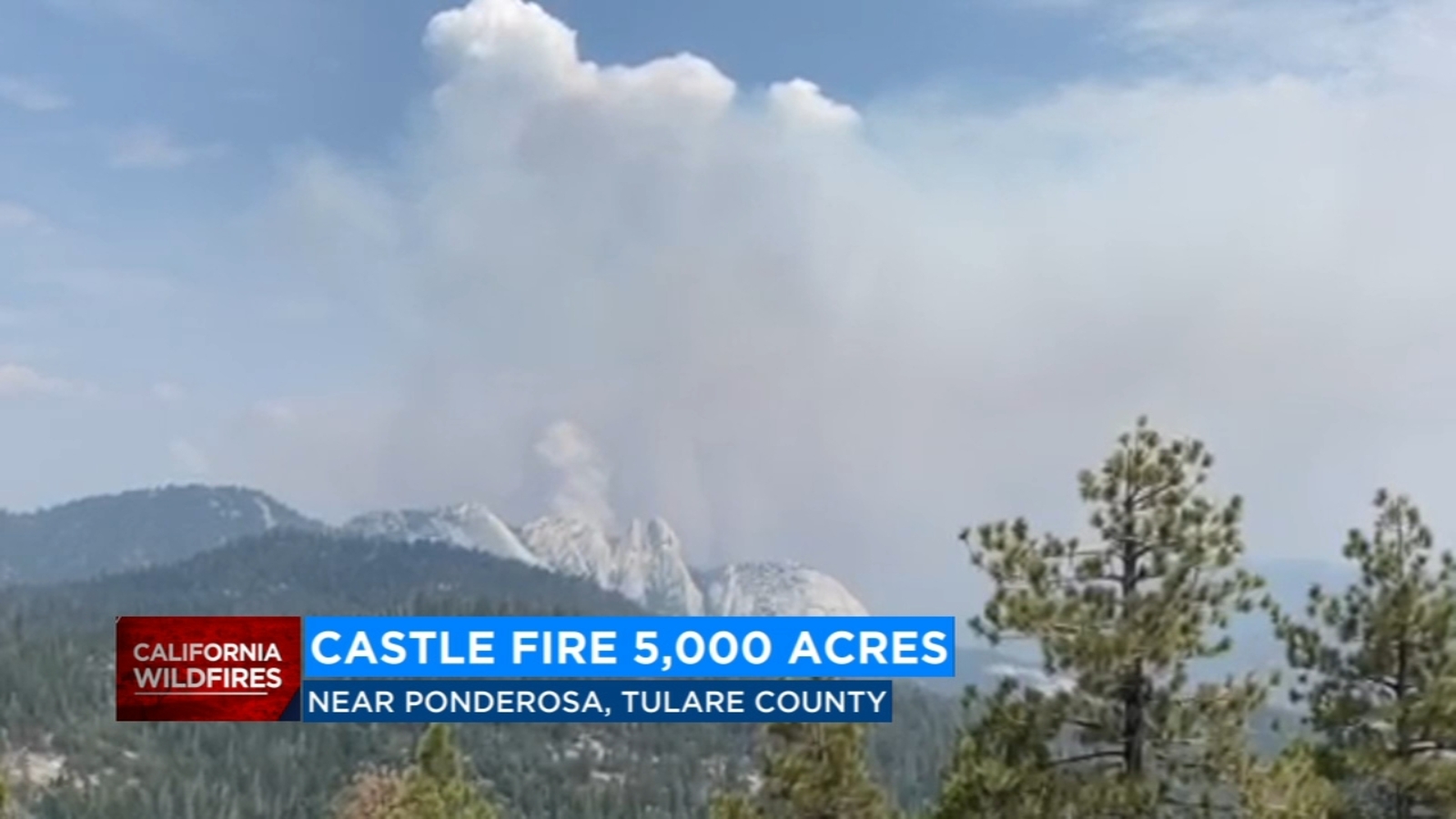 Castle Fire New wildfire burns 5,000 acres in Tulare County, voluntary
