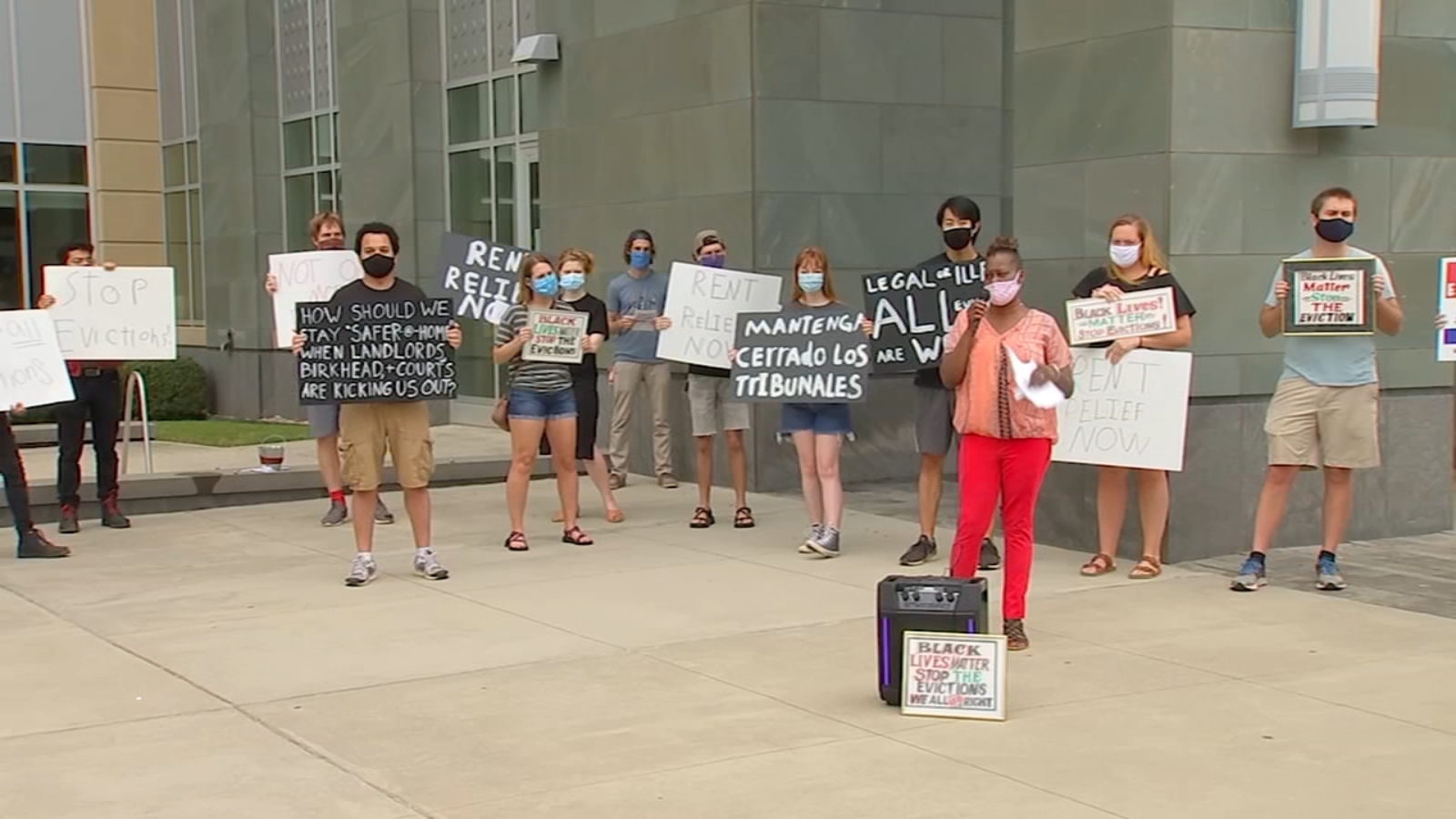 NC Coronavirus Durham Lakewood families rally for an end to evictions